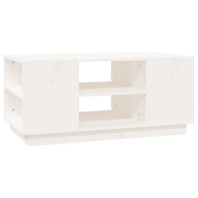 814400 vidaXL Table basse Blanc 90x49x40,5 cm Bois massif de pin