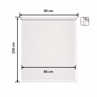 Store Enrouleur – Easydeco – Blanc – 90 x 250 cm – Tissu technique – Tamisant