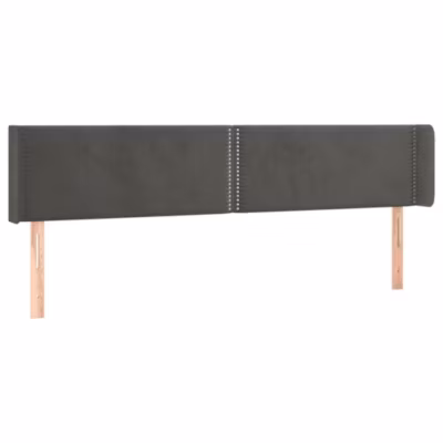 vidaXL Tête de lit avec oreilles Gris foncé 163x16x78-88 cm Velours3118683