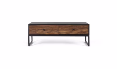 Table basse bois palissandre et manguier avec métal