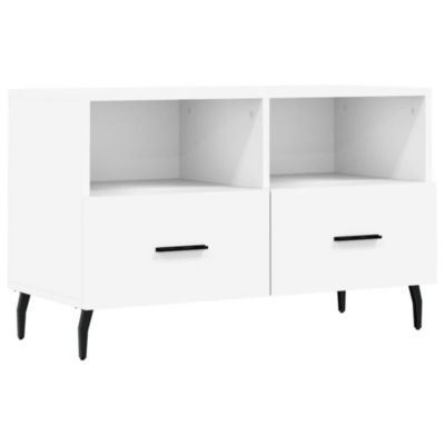 Prolenta Premium –  Meuble TV Blanc 80x36x50 cm Bois d&rsquo;ingénierie