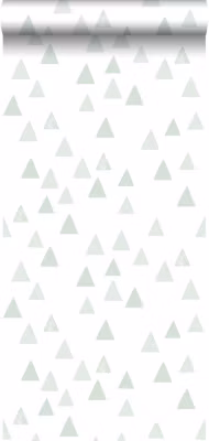Walls4You papier peint triangles vert clair et blanc – 53 cm x 10.05 m – 935319