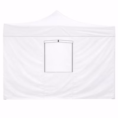 Drap latéral imperméable blanc 2x2m avec fenêtre de remplacement pour tonnelle pliable