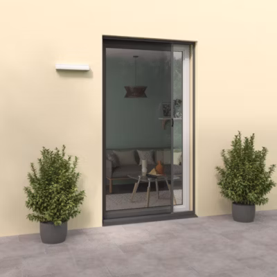 Moustiquaire enroulable latérale pour porte fenêtre en kit recoupable 230 x 140 cm gris – Mousti-Kit
