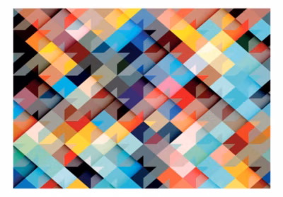 Papier peint intissé panoramique colour patchwork 100×70 cm