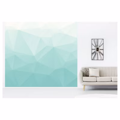 Papier peint intissé BLEU SCANDINAVE style géométrique 300 x 270 cm (LxH) – Tapisserie panoramique, Made in France par Scenolia