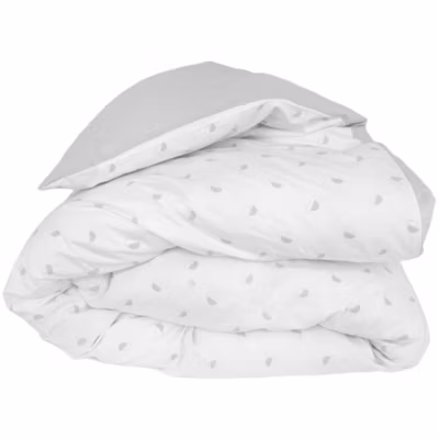 Housse de couette 140×200 cm percale coton ALEX gris Nuage