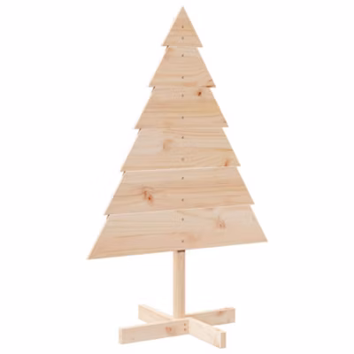 Arbre de Noël en bois pour décoration 110 cm bois massif vidaXL