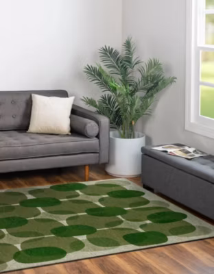 Tapis – Collection Cafe Beneffito – Hedgerow Green – Tapis à Motifs, Finition Artisanale, Tissage en Belgique – Tapis d&rsquo;intérieur