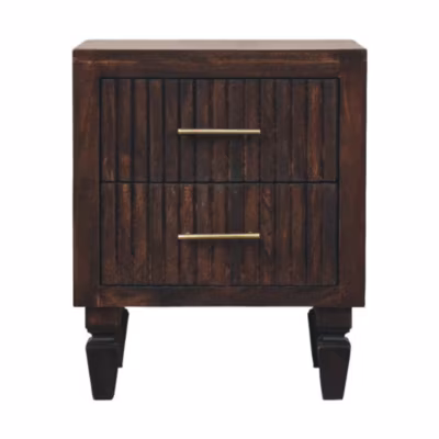 Artisan Furniture Bois massif Belmont 2 tiroir table de chevet, marron