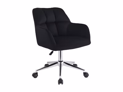 Chaise de bureau – Velours – Noir – Hauteur réglable – PEGA