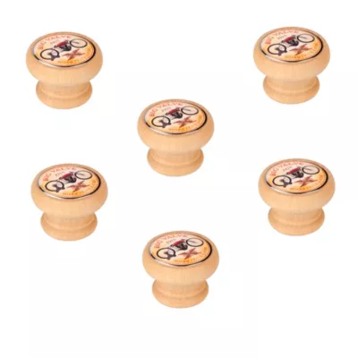 6 Un. bouton poignées de meuble Vintage Retro bois colorant naturel BIG VALVLE – diamètre 40MM
