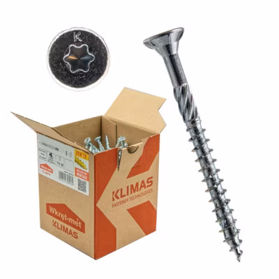 Vis de construction bois Klimas à tête fraisée Torx, zinguées blanches 4 x 45 mm 300 St.