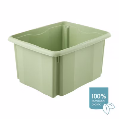 Bac de rangement en plastique recyclé 24 litres – Vert