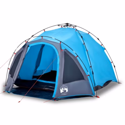 Tente de camping à dôme 3 personnes bleu libération rapide vidaXL