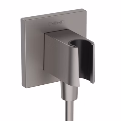 Support pommeau de douche HANSGROHE FixFit E noir chromé brossé