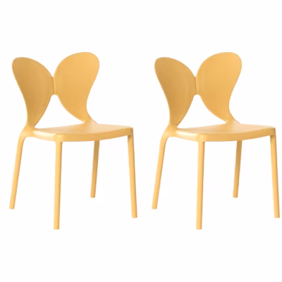 Lot de 2 chaises de jardin LARISSA Empilable Jaune