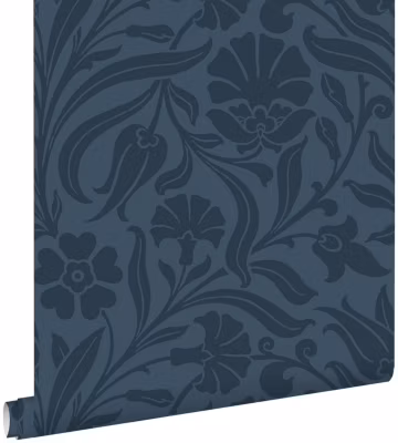 ESTAhome papier peint fleurs bleu foncé 53 cm x 10.05 m