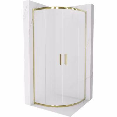 Mexen Rio cabine de douche semi-circulaire 80 x 80 cm, givre, or – 863-080-080-50-30