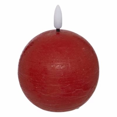 Bougie boule LED Molia D.12cm rouge – Atmosphera