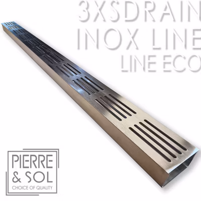 Caniveau Inox Hauteur 3,5 cm – 3XSDRAIN EASY Grille Inox Line – LINE ECO –       Élément d&rsquo;angle