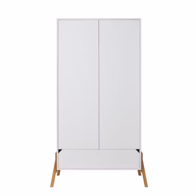 Armoire 2 portes 1 tiroir Bellamy Lotta Blanc