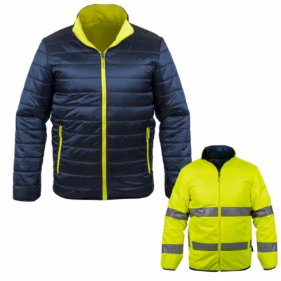 Veste de sécurité Hiver haute visibilité Taille L Réversible Jaune/noir 2en1Bandes reflechissantes VITO Dual