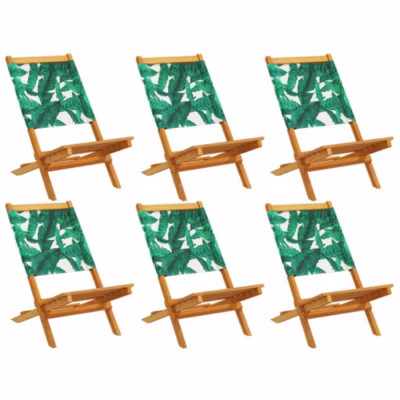 Chaises de jardin pliantes lot de 6 vert tissu et bois massif vidaXL