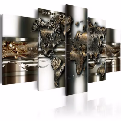 Tableau Cartes du monde Magnum opus 100×50 cm