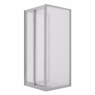 Cabine de douche 3 côtés 75x70x75CM H198 Verre Opaque 2 Fixes+Saloon 2 Pivotantes 70 mod West