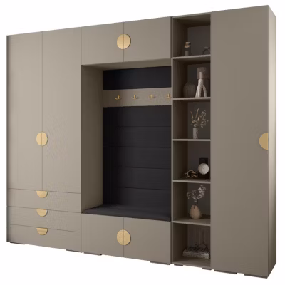 Garde-robe Inova 4 porte battante 236,7/290/47 3 Portes (gris)