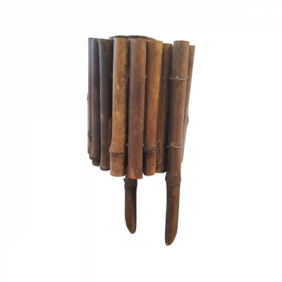 Bordure à planter, clôture de jardin flexible en bambou – 100 x 20 cm – Bois foncé – Linxor