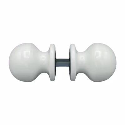 Bouton dePorte D50 mm – couple complet – en Aluminium BLANC RAL 9010 lot de 6