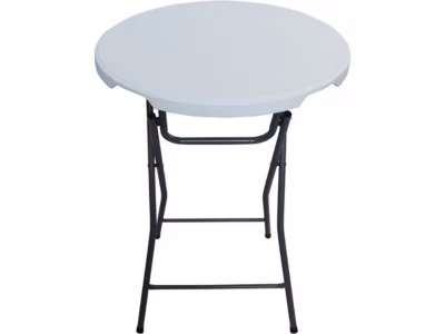Table haute pliante en plastique Diametre 80 cm « Lili »  blanc