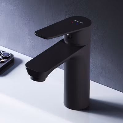 Robinet Salle de Bain Mitigeur de lavabo Noir, taille M, Hit  FTA02222 AM.PM