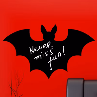 Sticker ardoise tableau noir – stickers muraux adhésif effaçable – CHAUVE-SOURIS – 20x35cm