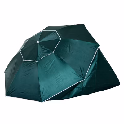 Parasol abri solaire dia. 2,1 x 2,22H cm protection UPF 50 + sac transport fourni vert foncé