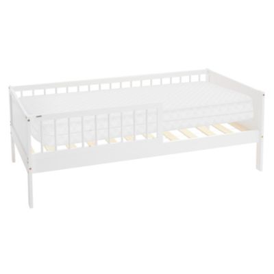 Lit d&rsquo;enfant ML-Design 80×160 cm blanc cadre simple en bois de pin avec sommier à lattes et matelas