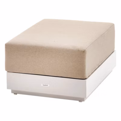 Pouf de jardin Évasion avoine aluminium et oléfine – Hespéride