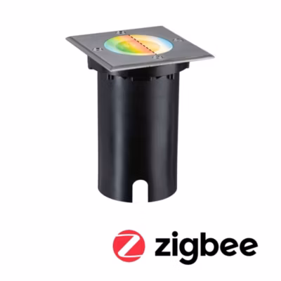 Encastré de sol LED Smart Home Zigbee 3.0 Floor IP67 carré 110x148mm RGBW+ 4,9W 300lm 230V 120 Acier brossé Aluminium