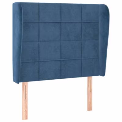 Tête de lit avec oreilles Bleu foncé 83x23x118/128 cm Velours vidaXL