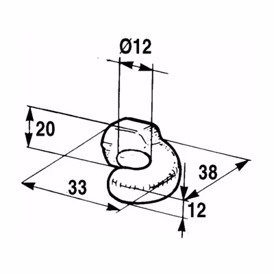 Gache ronde D12 pour fermeture réglable