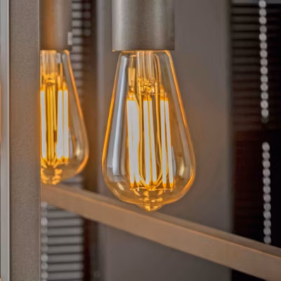 Ampoule goutte ambrée LED filament lumière chaude (E27)
