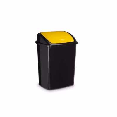 Poubelle de tri couvercle basculant de couleur 50 litres – Jaune