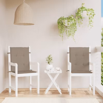 Prolenta Premium –  Coussins de chaise de jardin à dossier bas lot de 2 taupe