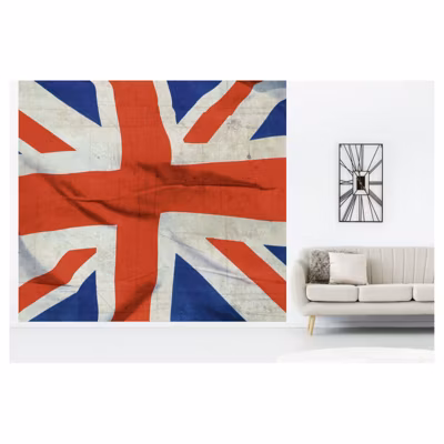 Papier peint intissé USED UNION JACK drapeau anglais 300 x 270 cm (LxH) – Tapisserie panoramique Made in France par Scenolia