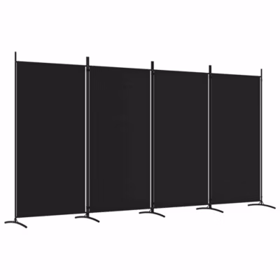 Cloison de séparation 4 panneaux Noir 346×180 cm Tissu vidaXL