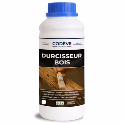 Durcisseur Bois – 1 L   – Codeve Bois – Pour Le Durcissement D&rsquo;un Bois Vermoulu, Friable, Ramolli Ou Pourri.