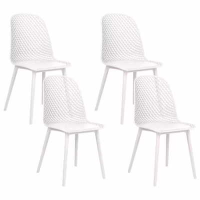 Lot de 4 chaises de salle à manger EMORY Blanc