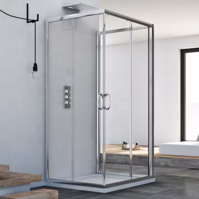 Cabine douche 80x80x80 CM H185 transparent modèle Junior Trio